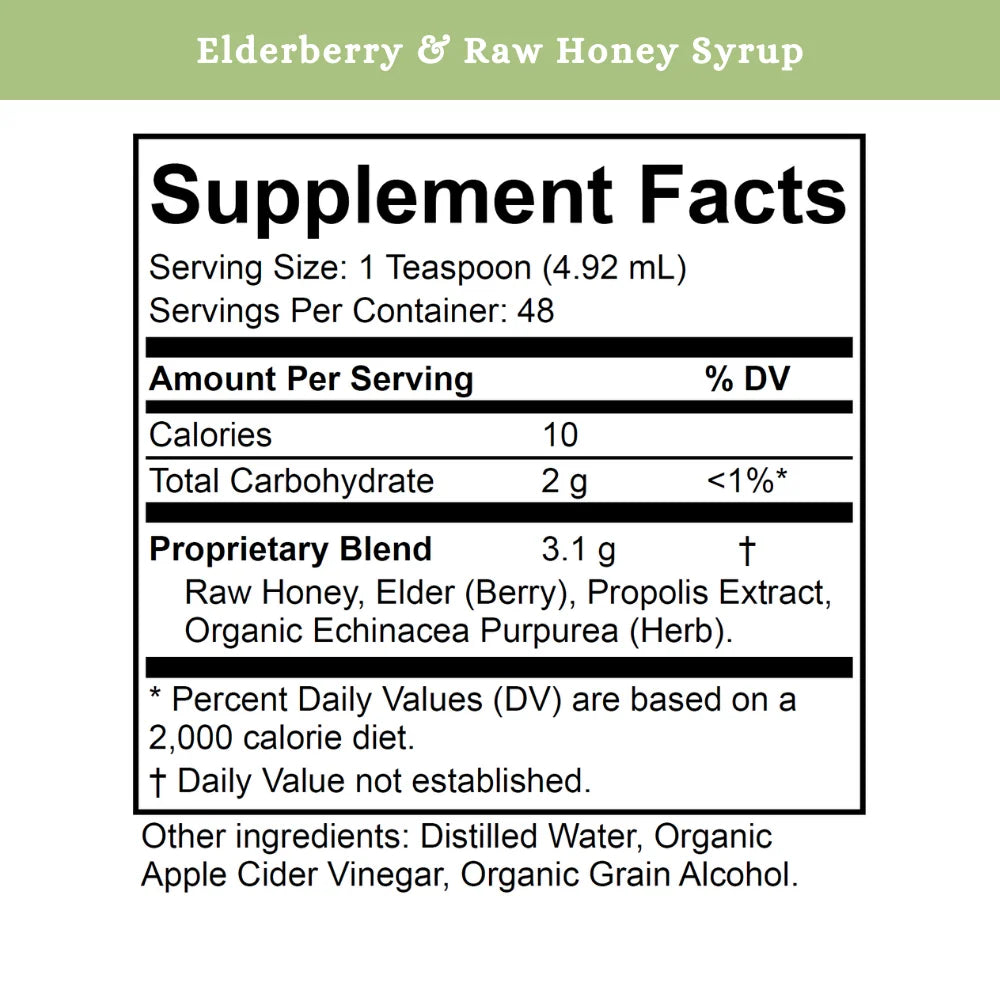 Raw Honey & Elderberry Syrup