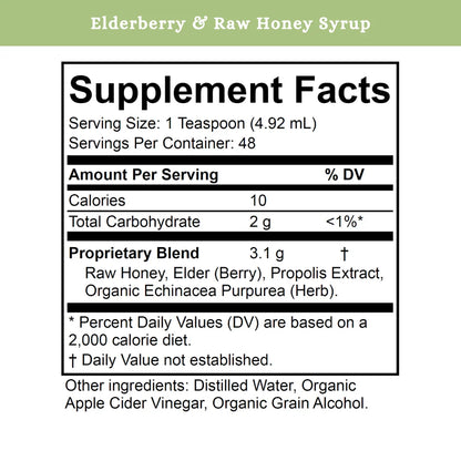 Raw Honey & Elderberry Syrup
